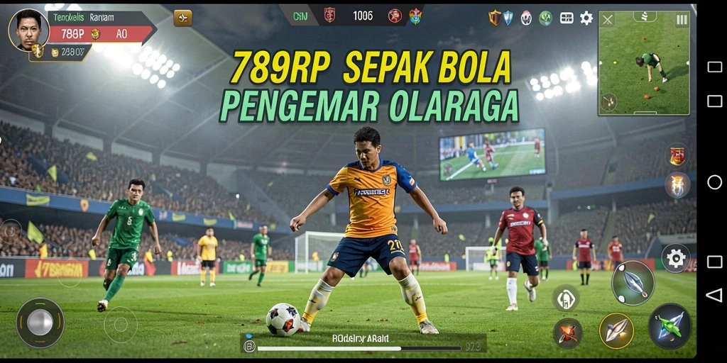Tampilan menarik gameplay dalam 789RP dengan aksi sepak bola.