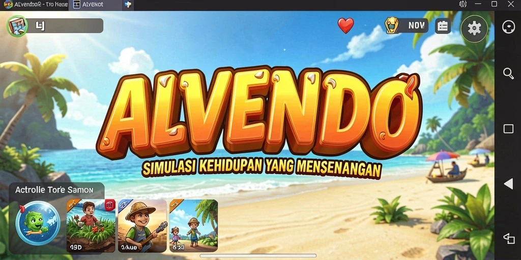 Screenshot gameplay <strong>ALVENDO</strong> menunjukkan interaksi karakter dan lingkungan yang dinamis.
