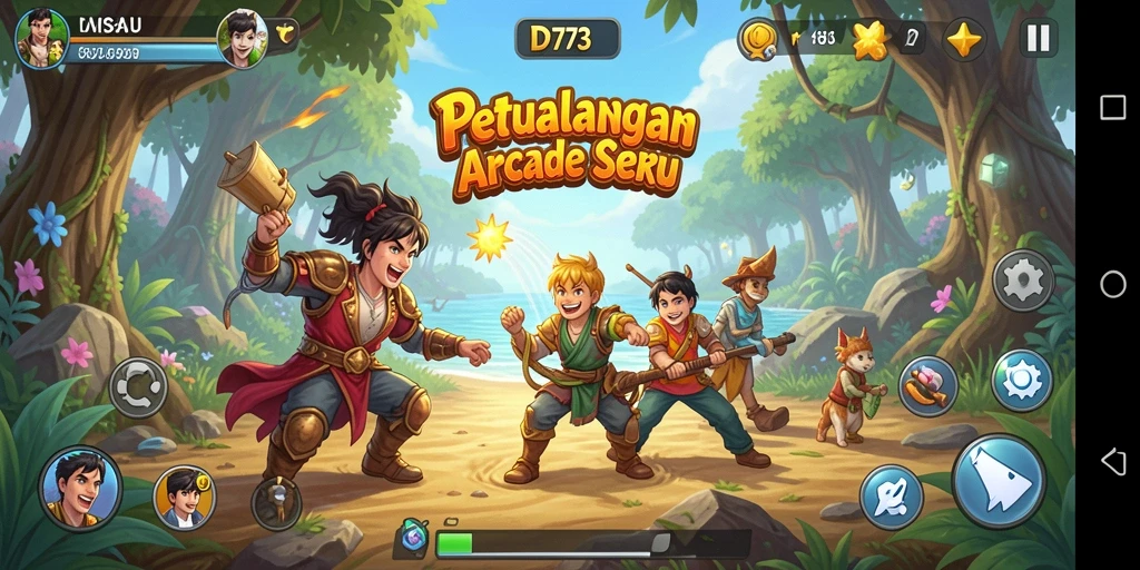 Screenshot gameplay D73 menampilkan aksi seru dan grafis menarik.
