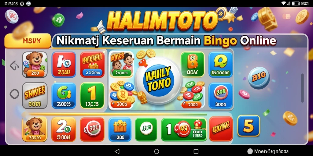 Screenshot gameplay HALIMTOTO menampilkan suasana permainan Bingo yang seru.