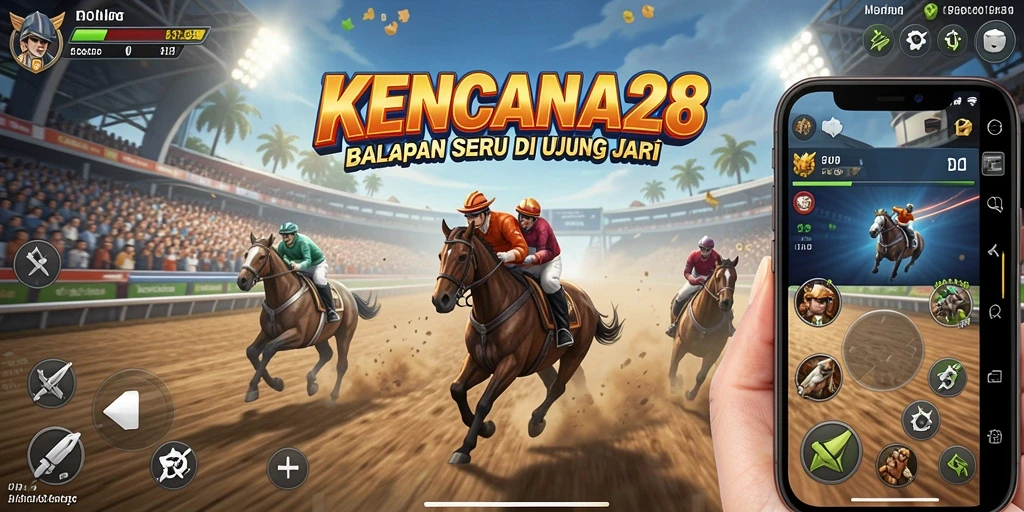 Tampilan gameplay Racing KENCANA28 yang menegangkan dan penuh aksi.
