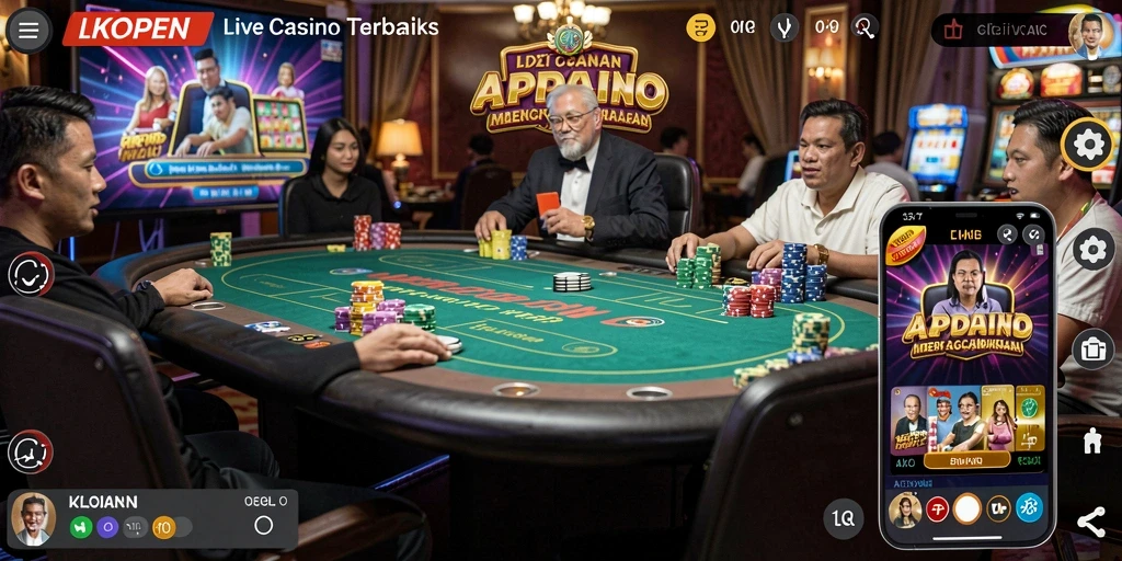 Tampilan menarik dari gameplay Live Casino di LKOPEN.