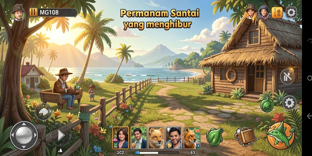 Tampilan gameplay <strong>MG108</strong> yang menarik dan penuh warna.