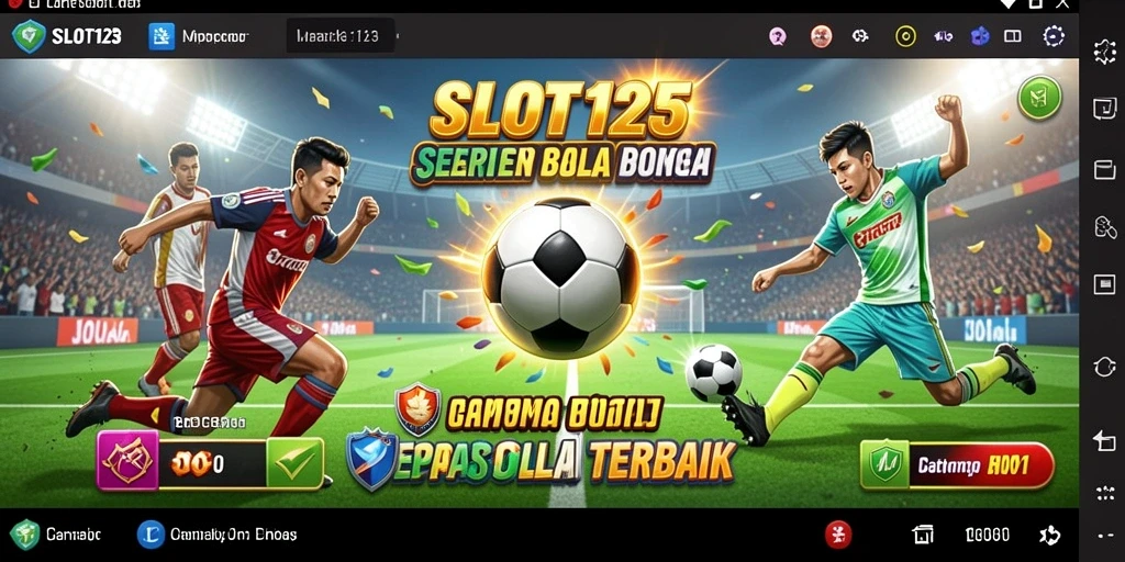 Tampilan permainan SLOT123 yang menarik dengan tema sepak bola.